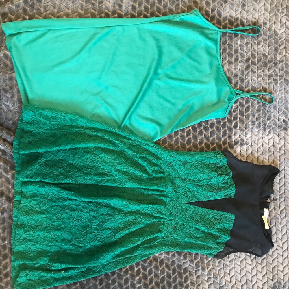Green mini dress